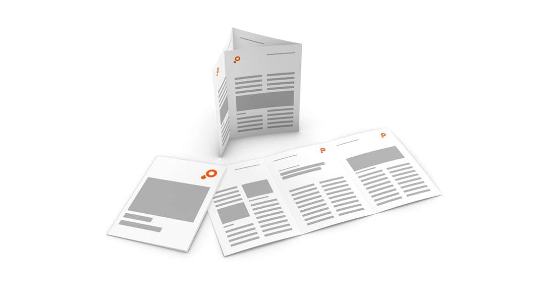 Dépliants pli roulé vertical