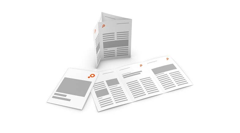 Dépliants pli roulé vertical