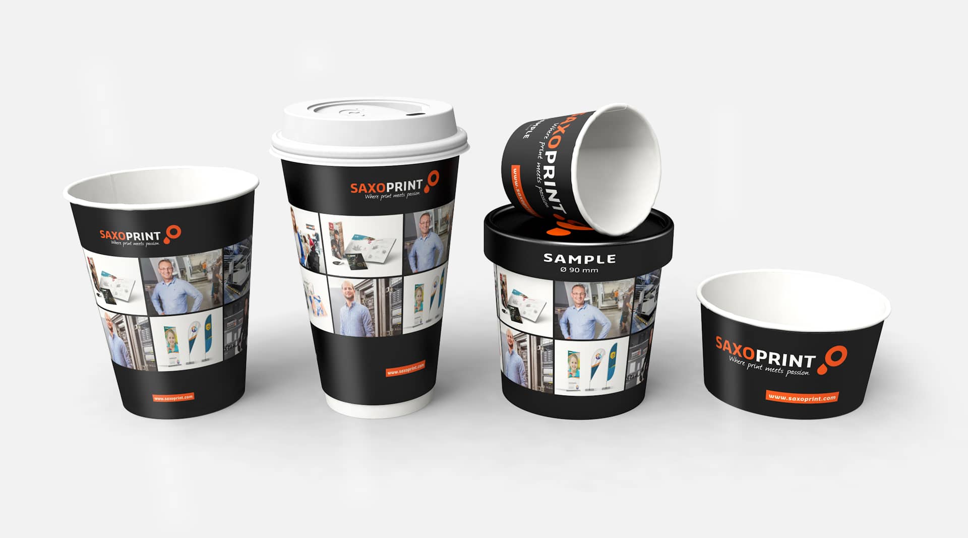 Échantillons de gobelets en carton