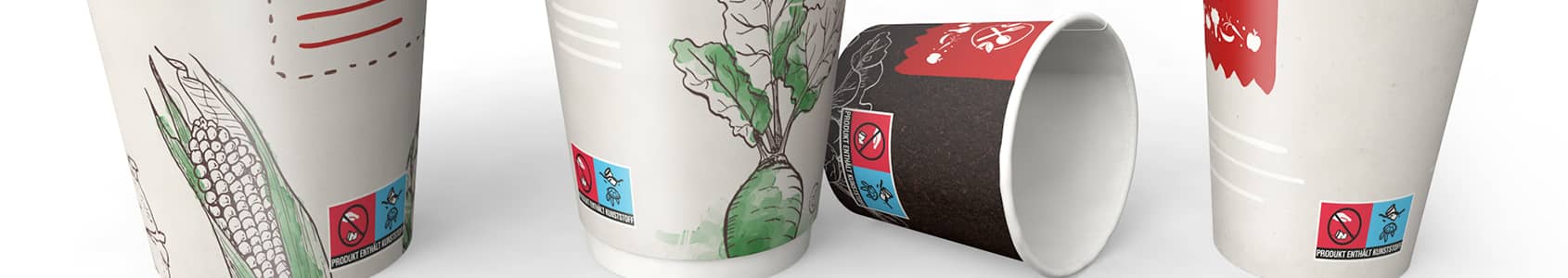 Gobelets en carton avec marquage obligatoire